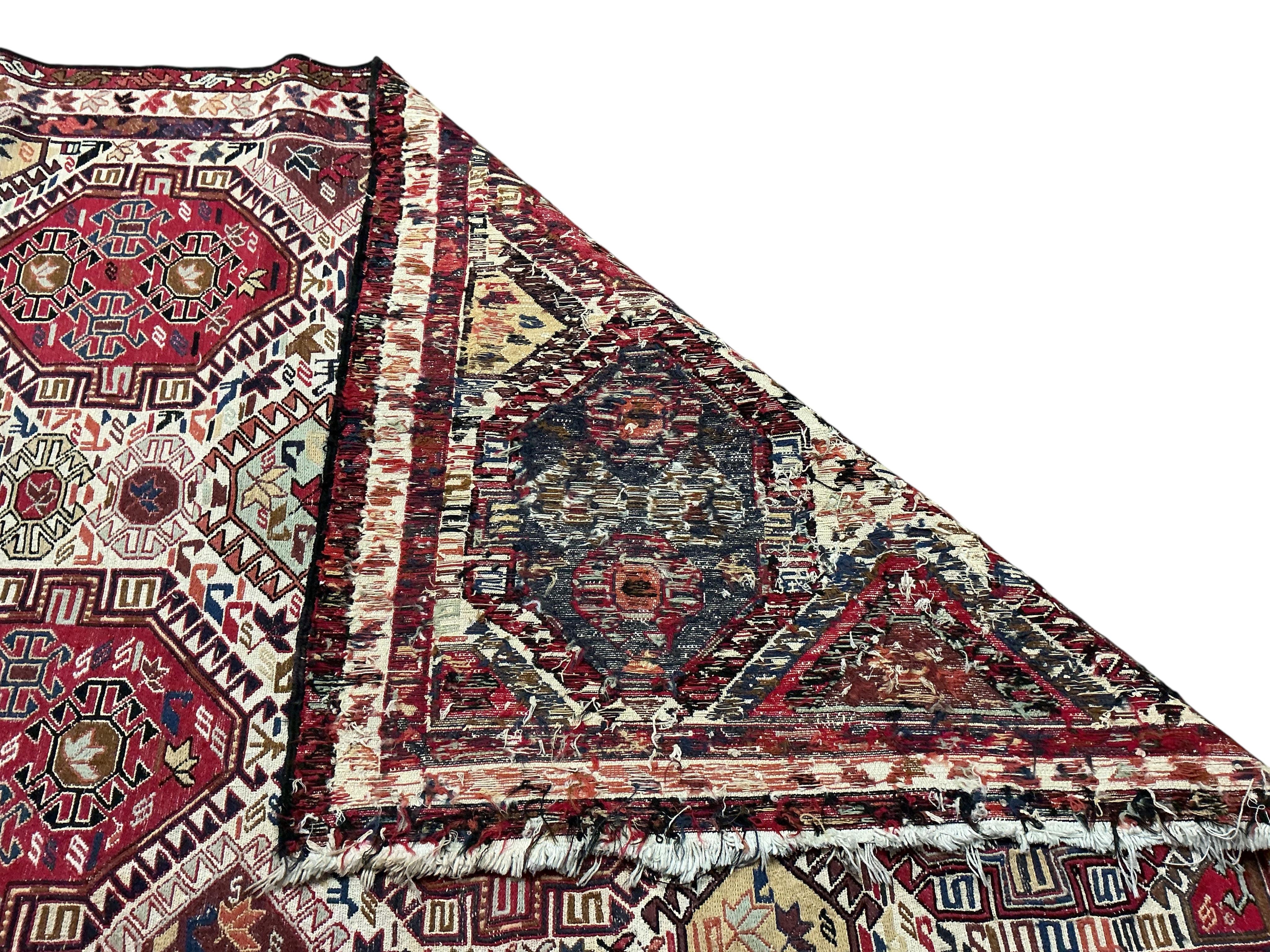 A Soumak blue ground rug, 200 x 120cm